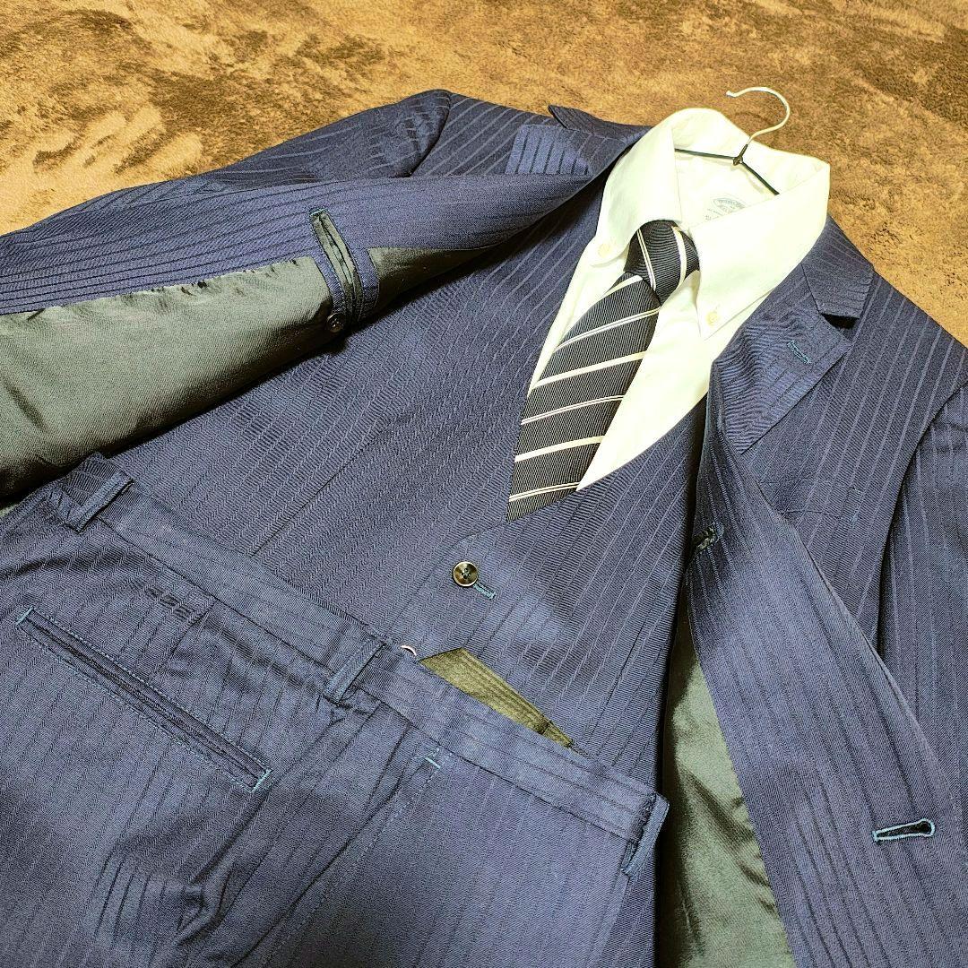 スーツセレクト スリーピーススーツ ネイビー系ストライプ Y7