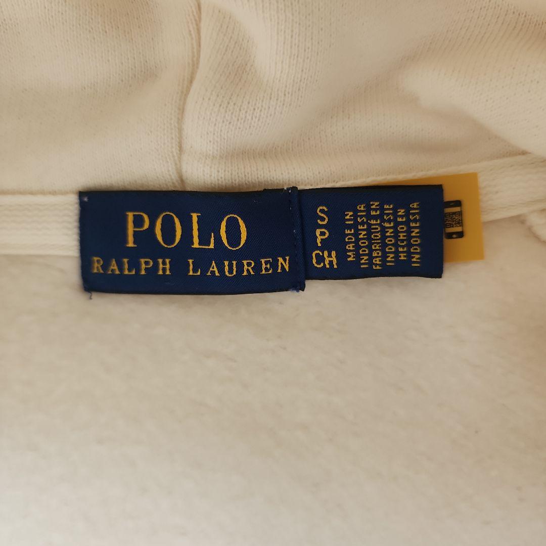 【美品】ポロラルフローレン　ホワイト フード付き パーカーSサイズ