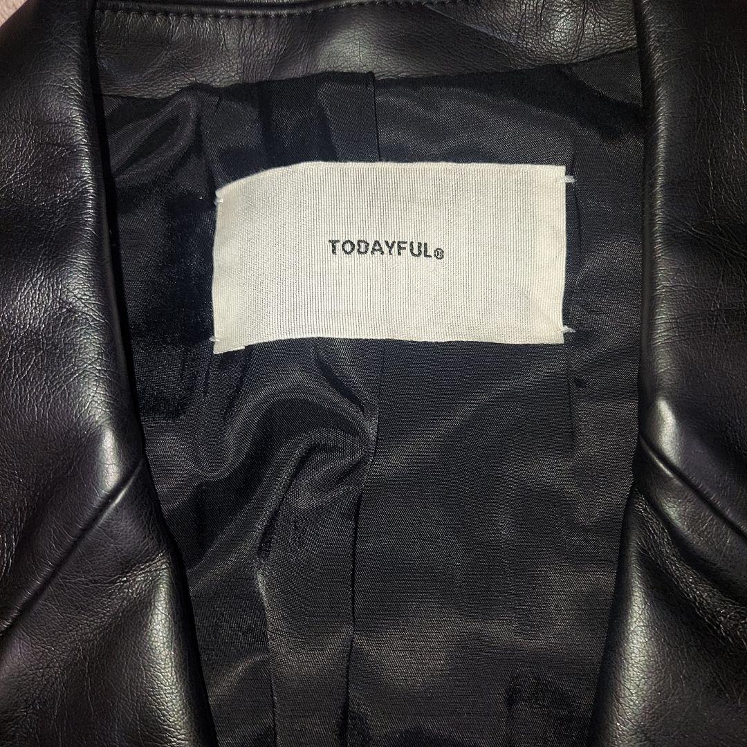 ☆未使用☆TODAYFUL　トゥデイフル　黒 エコレザーテイラージャケット38