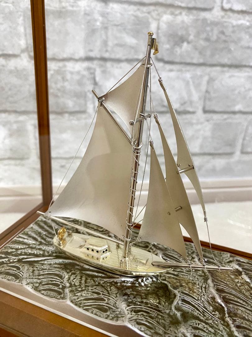 関工芸 ケース付 ヨット シルバー985 銀製品 STERLING 船 武比古