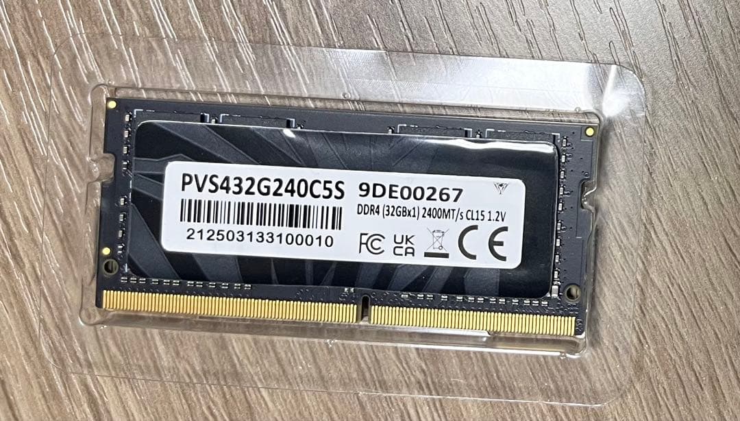 32GB メモリ DDR4 SO-DIMM PC4-19200 2400MT/s