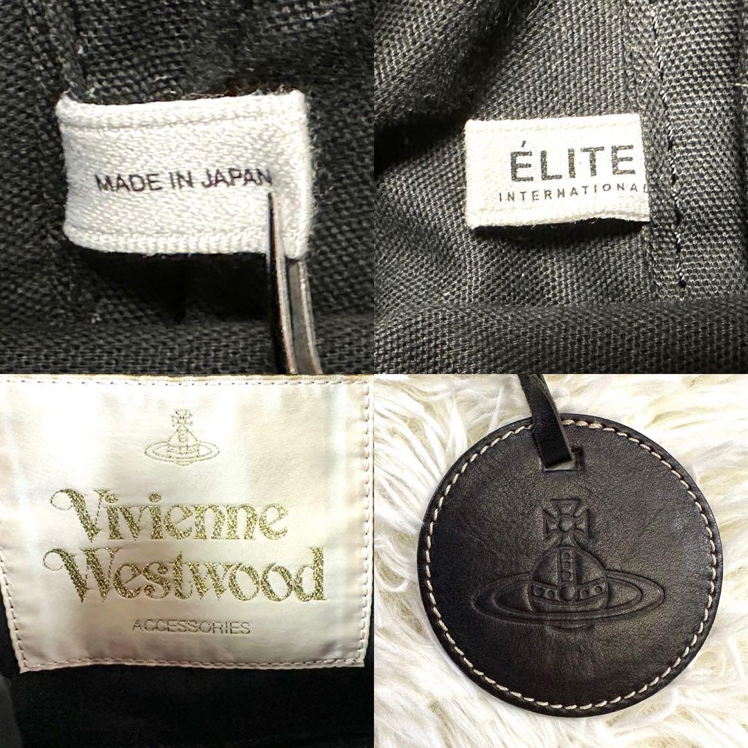 【美品】ヴィヴィアンウエストウッド トートバッグ レザー オーブ 総柄 ロゴ 黒