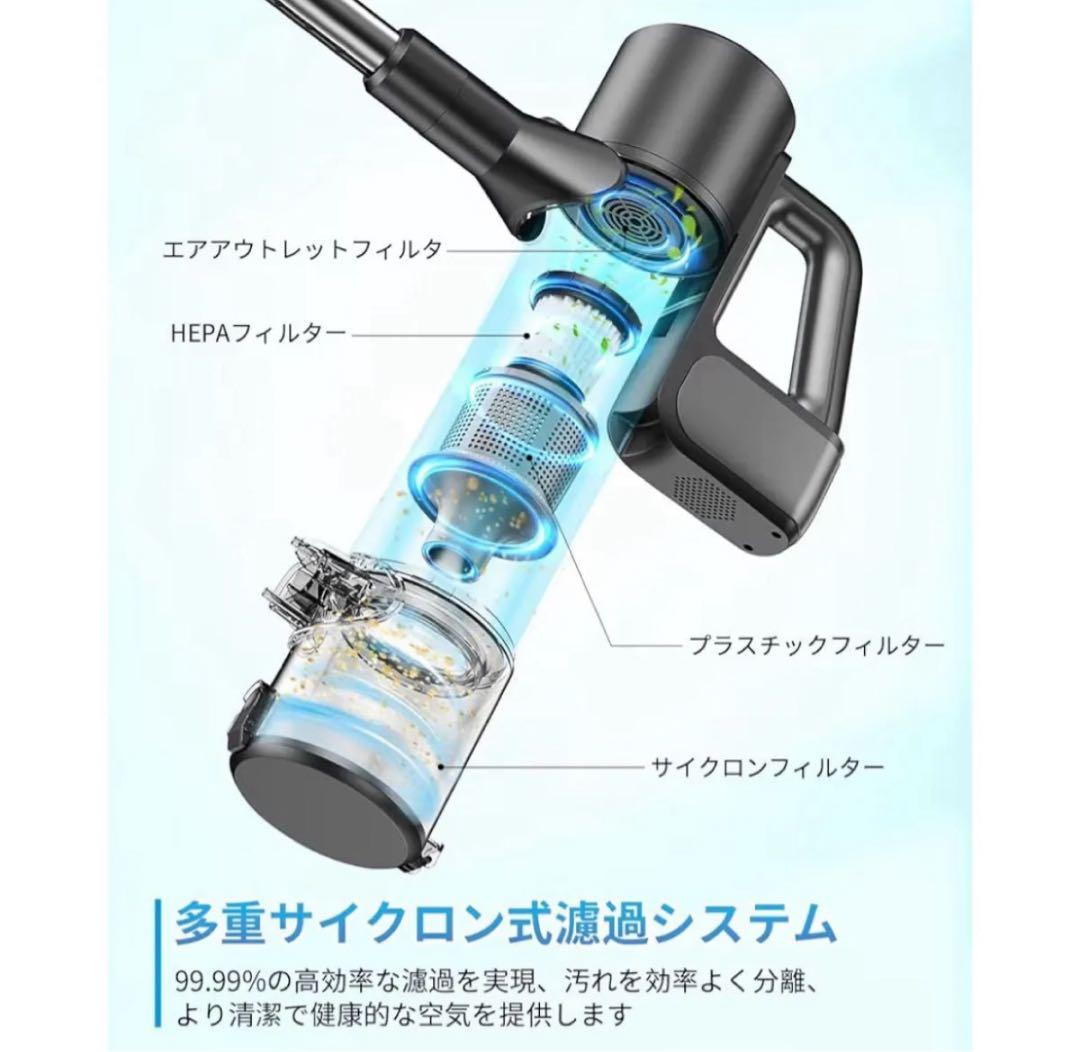 コードレス 掃除機 スティッククリーナー LEDライト 50000pa