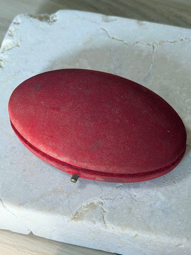 英国アンティーク ジュエリーケース 赤ベルベット 金文字刻印