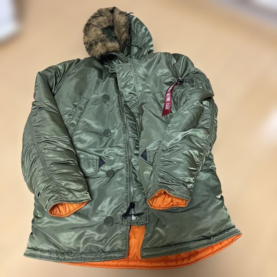 ALPHA オリーブグリーン ミリタリージャケット XL