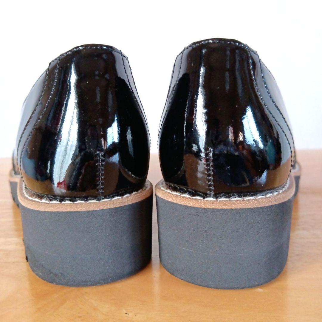 極美品◆DIANA ダイアナ WELLFIT エナメル タッセル ブラック