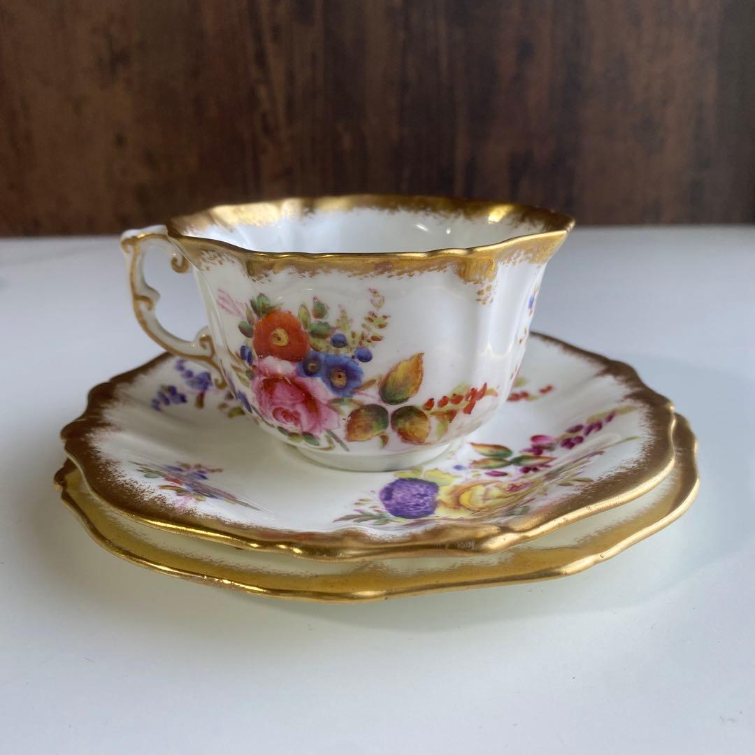 イギリスアンティーク　ハマースレイ ロントン　ドレスデン スプレイ トリオ