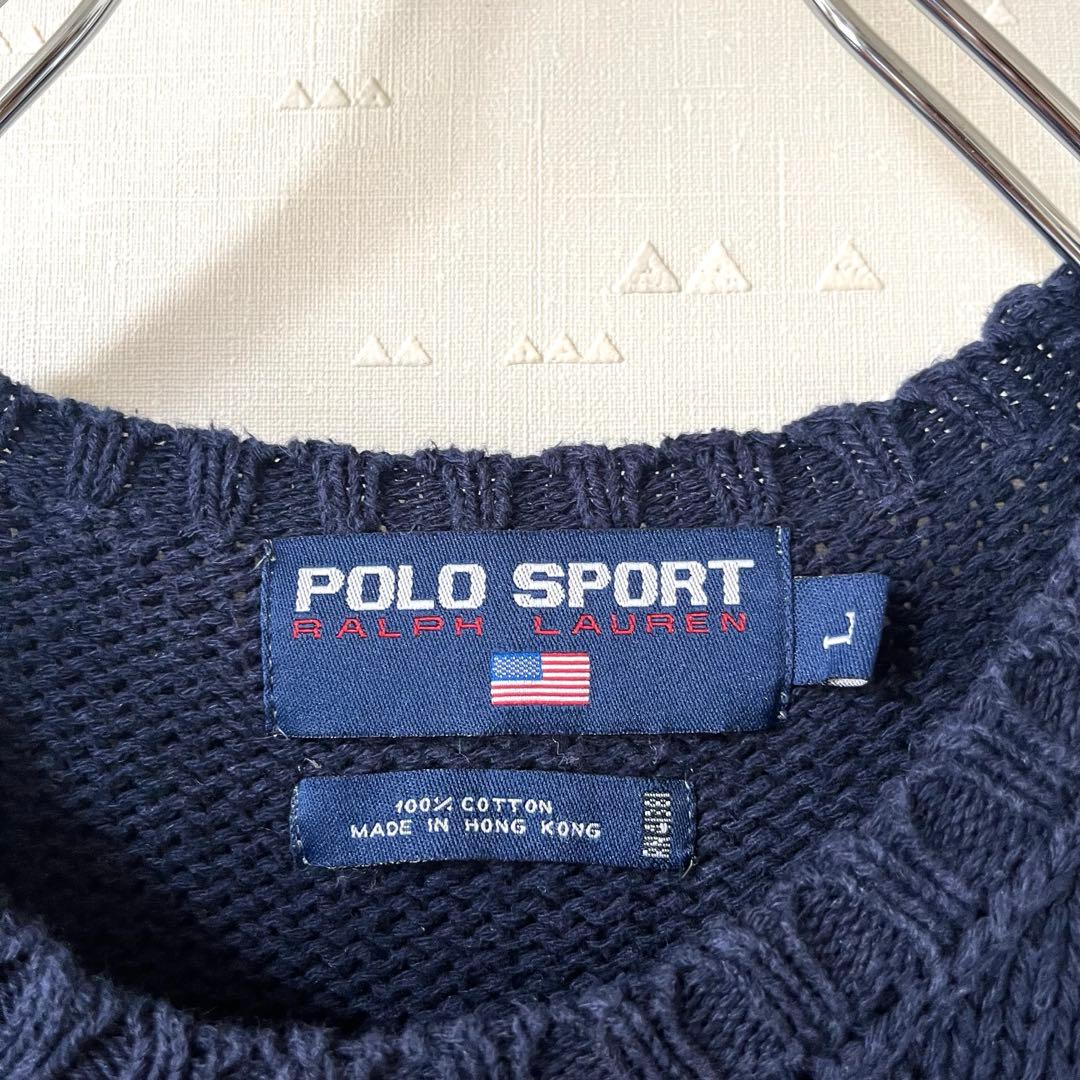 希少 古着 90's ポロスポーツ ラルフローレン コットンニット 星条旗