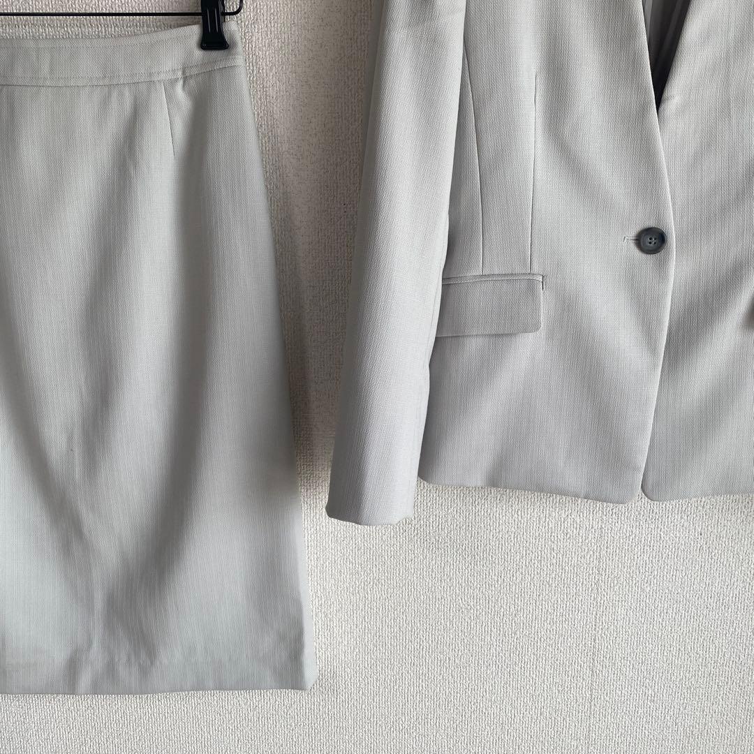 PLST プラステ Vカラー ノーカラー スカートスーツ M W66 DMW