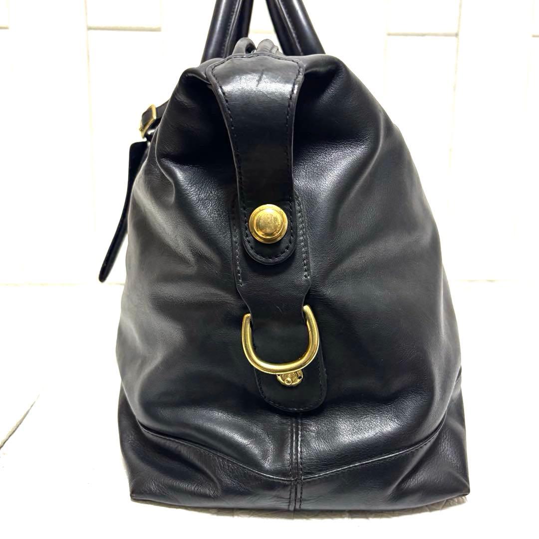 美品 80s OLD COACH USA製 ボストンバッグ ドラムバッグ レザー