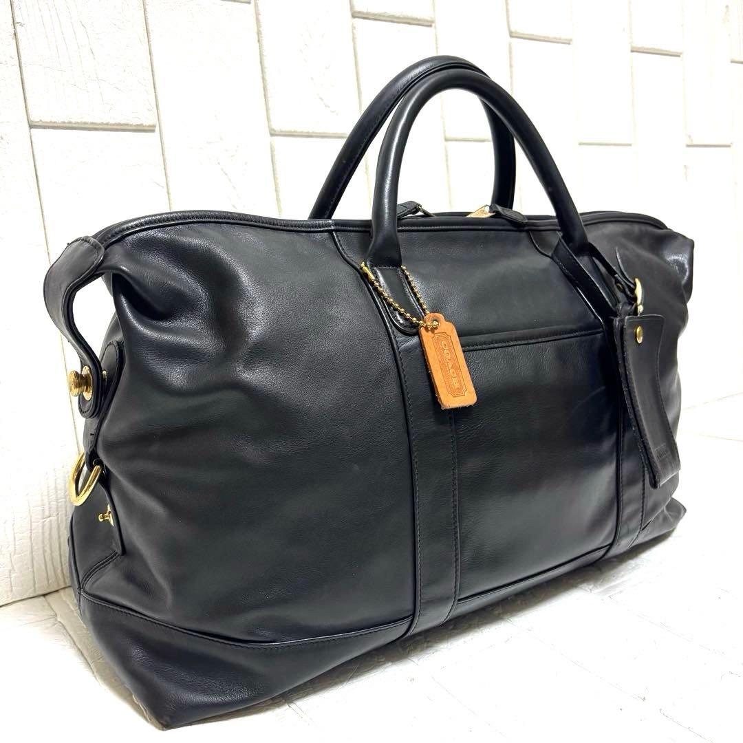 美品 80s OLD COACH USA製 ボストンバッグ ドラムバッグ レザー