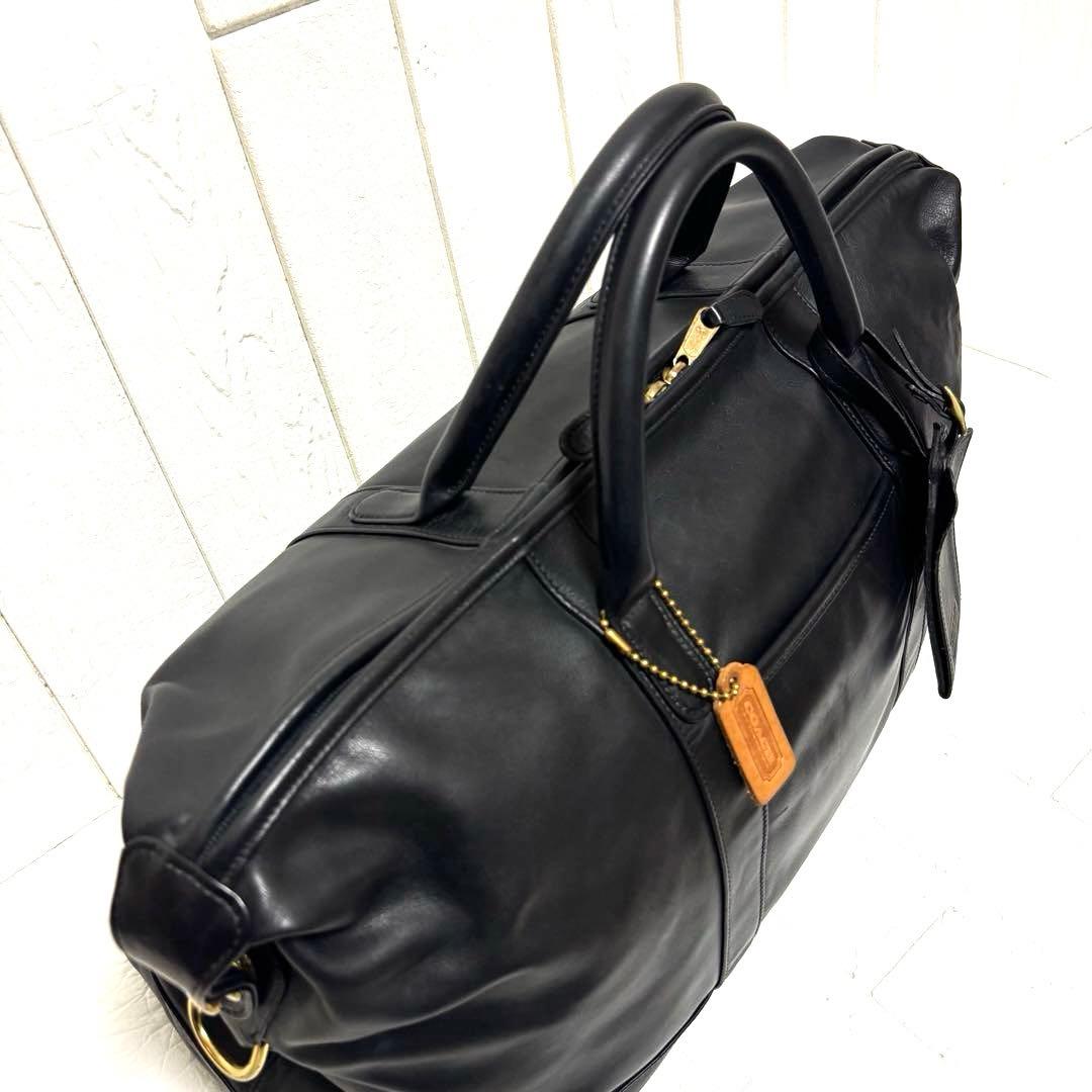 美品 80s OLD COACH USA製 ボストンバッグ ドラムバッグ レザー