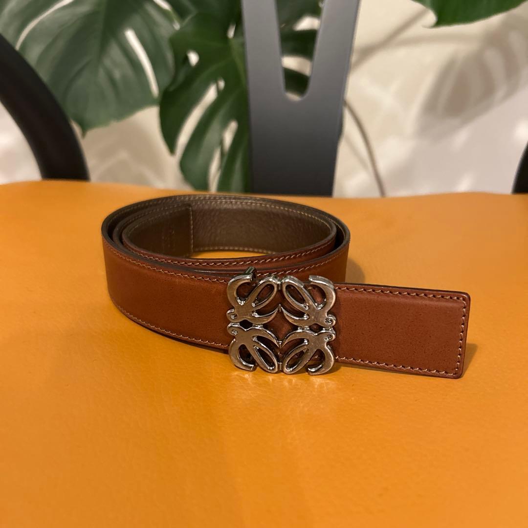 LOEWE アナグラム リバーシブルベルト ブラウン 80/32