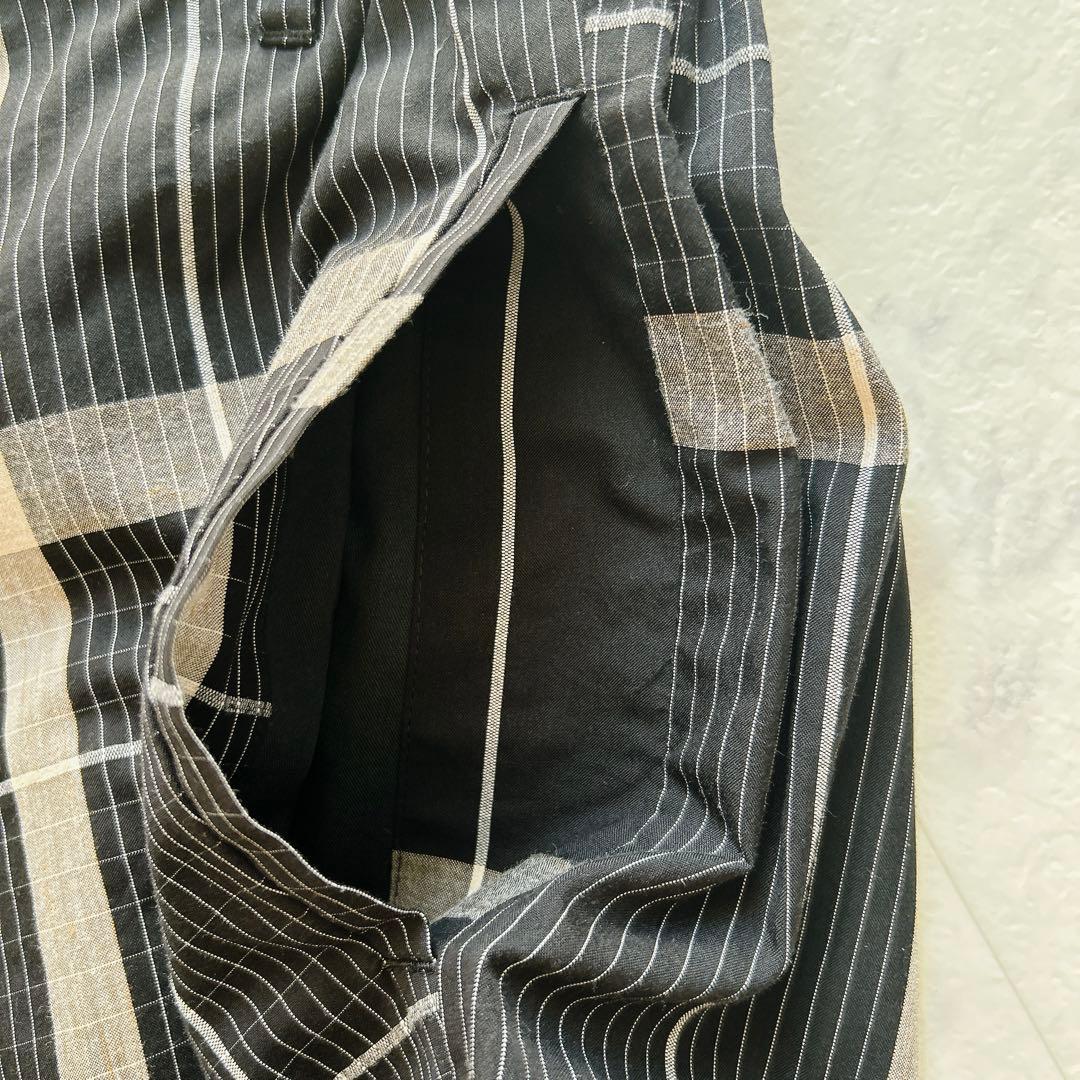 芽風 センソユニコ バルーン クロップド パンツ　チェック　黒グレー