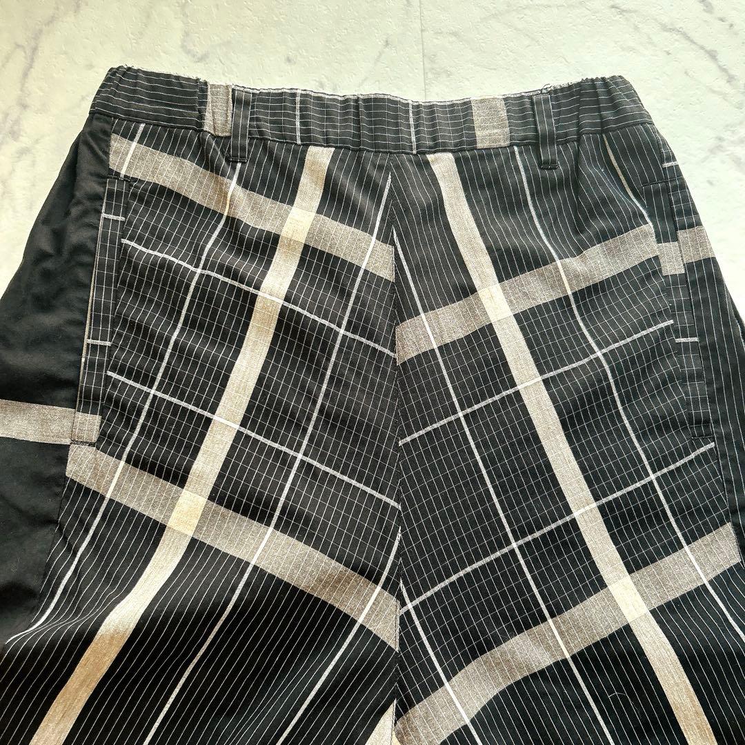 芽風 センソユニコ バルーン クロップド パンツ　チェック　黒グレー