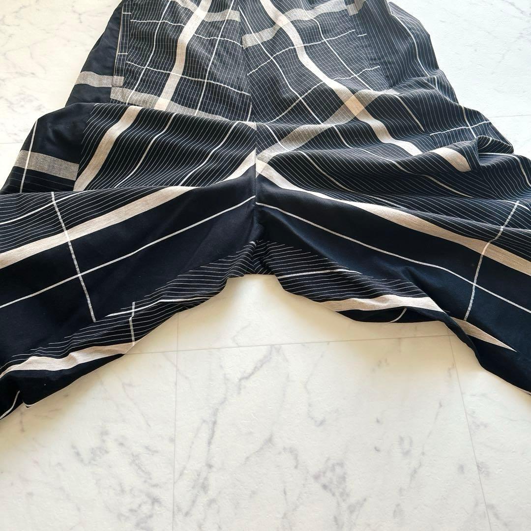 芽風 センソユニコ バルーン クロップド パンツ　チェック　黒グレー