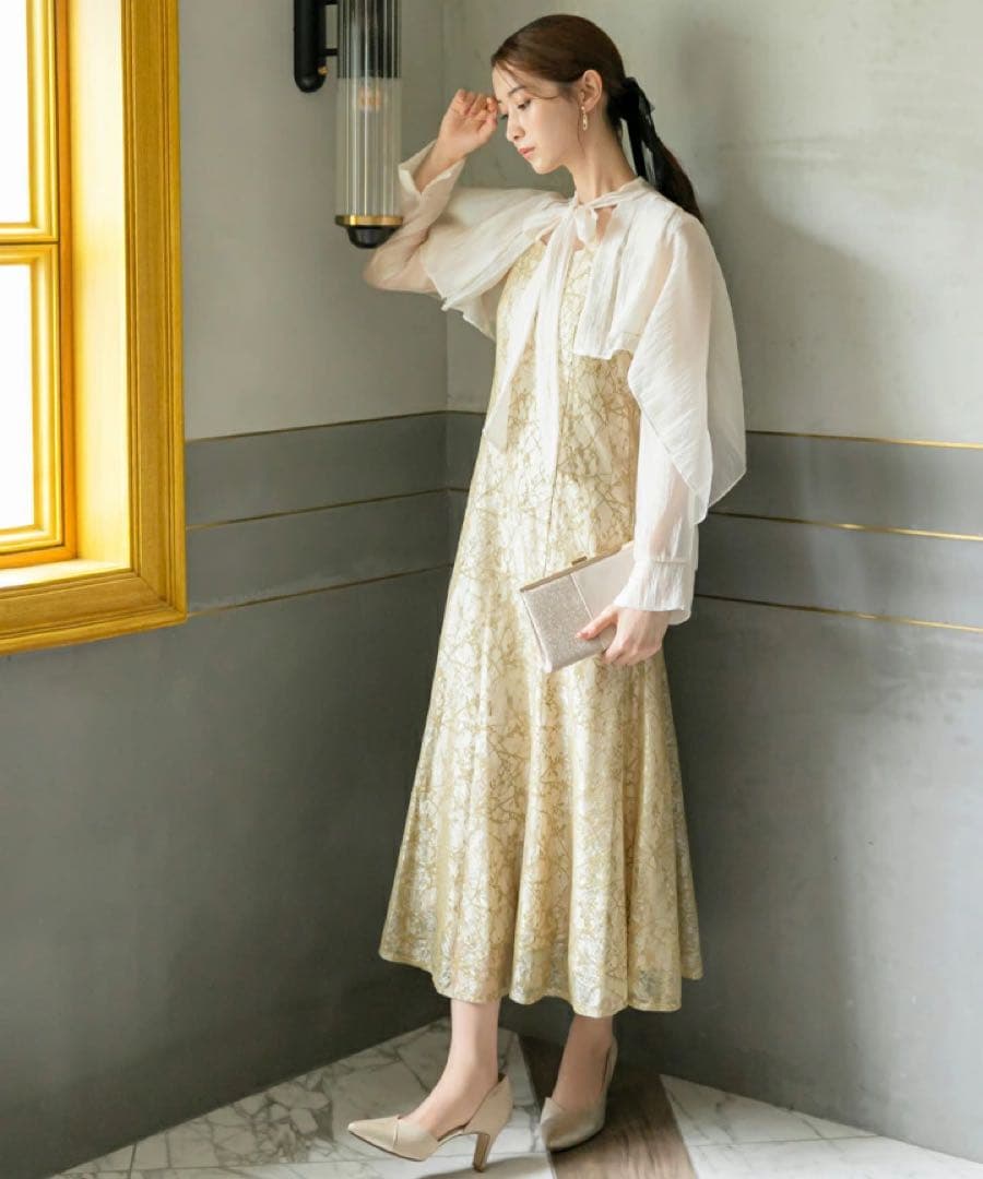 【まき】AIMER 2wayブラウス付 マーメイドラインドレス