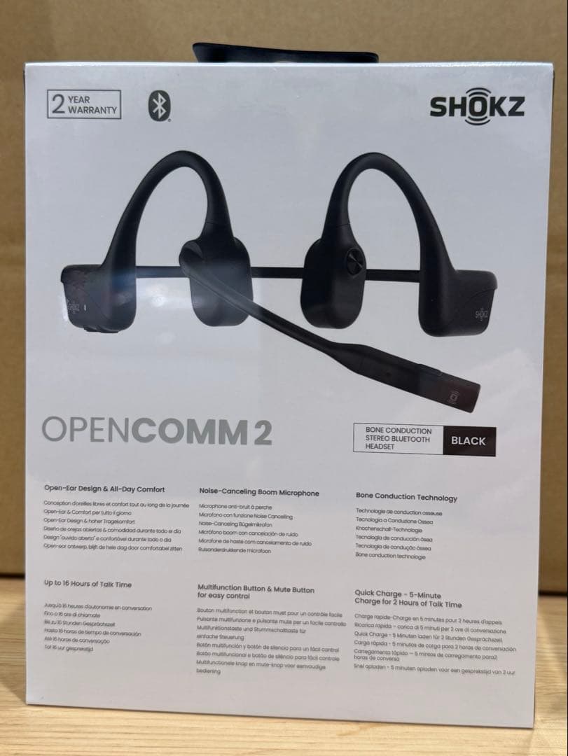 新品未開封　SHOKZ OPENCOMM2 ブラック　Bluetooth対応