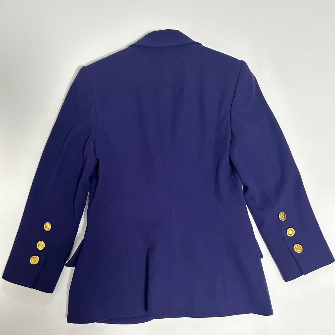 美品 CELINE セリーヌ 金ボタン装飾 テーラードジャケット パープル M