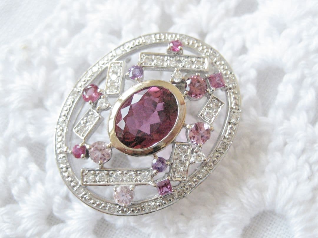 K14WGルベライト×ダイヤチャーム