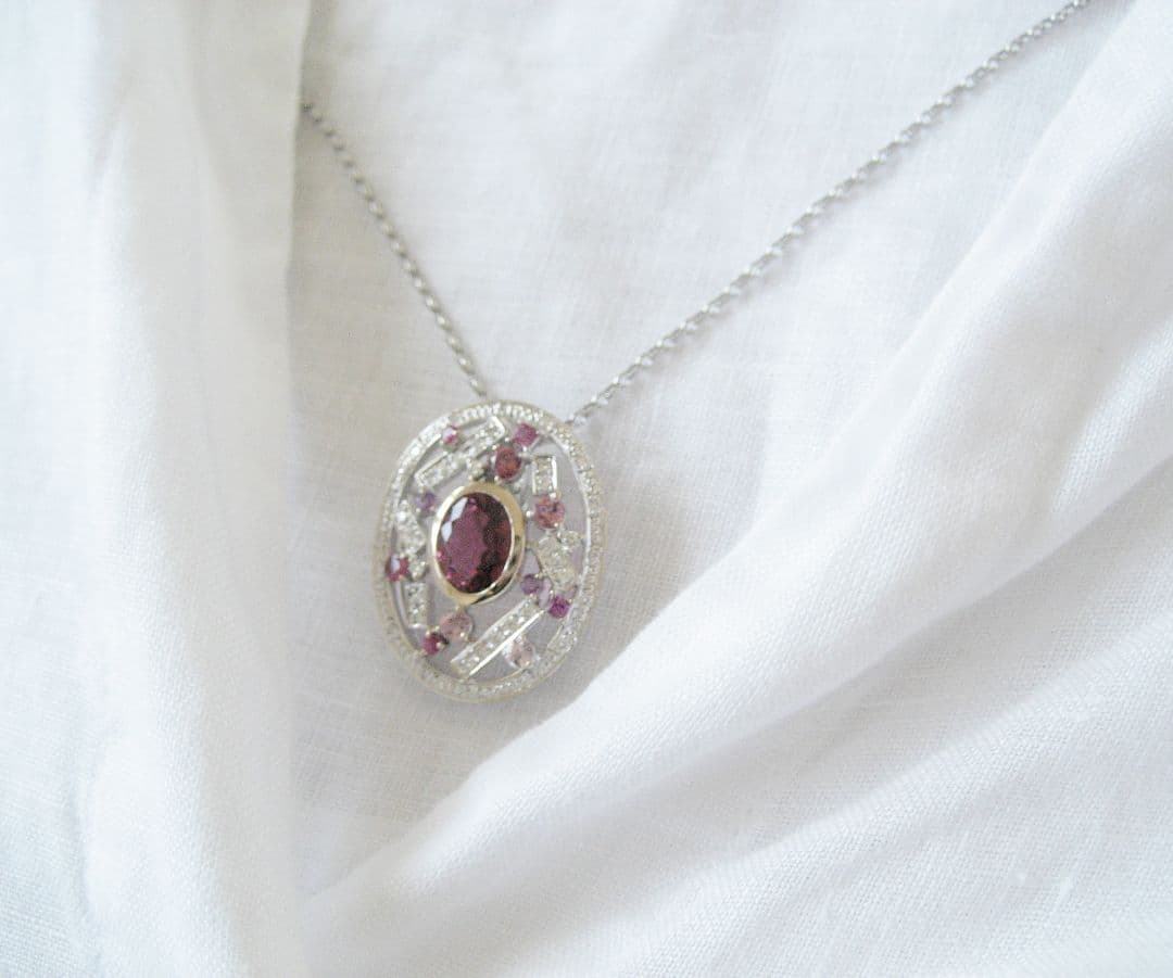 K14WGルベライト×ダイヤチャーム