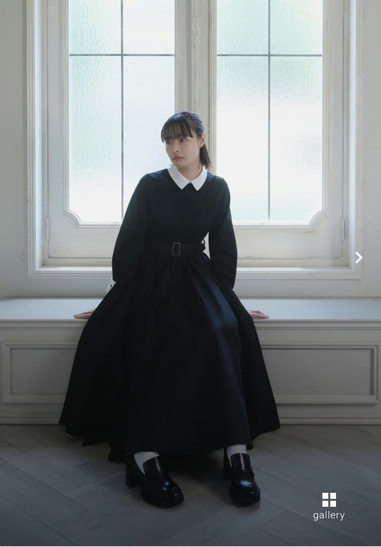 foufou ダブルカフスバイカラーワンピース #32