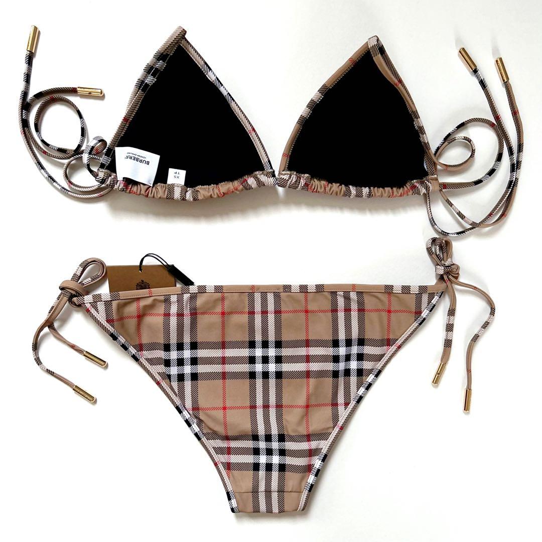 新品 BURBERRY バーバリー チェック ビキニ スイムウェア 水着 XS