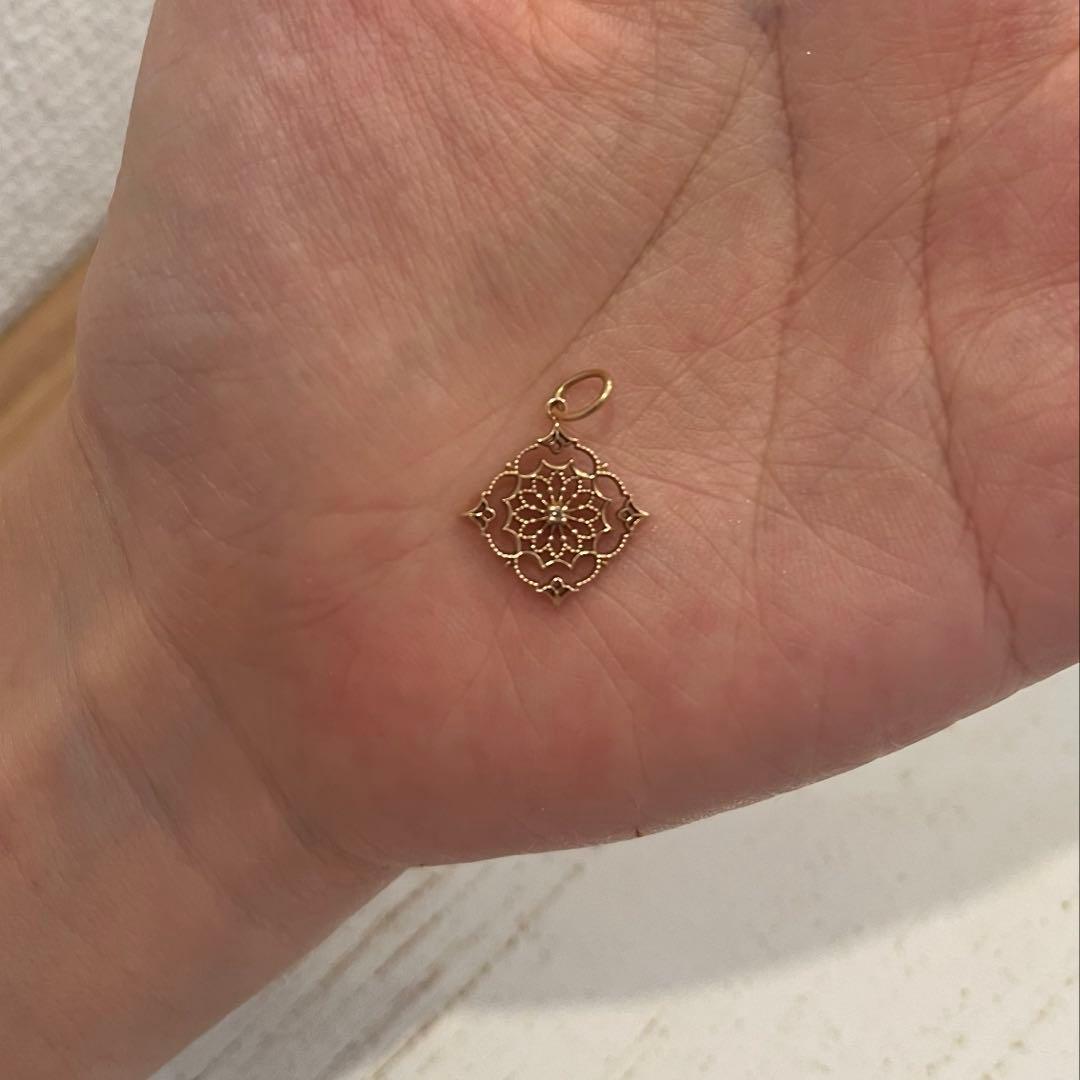 アガット　チャーム　レース　K10 ダイヤモンドチャーム