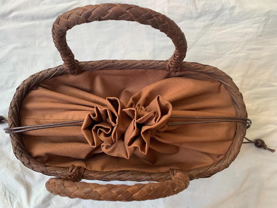 山葡萄 かご 乱れ編み 籠 職人の手作り手提げ 内布あり