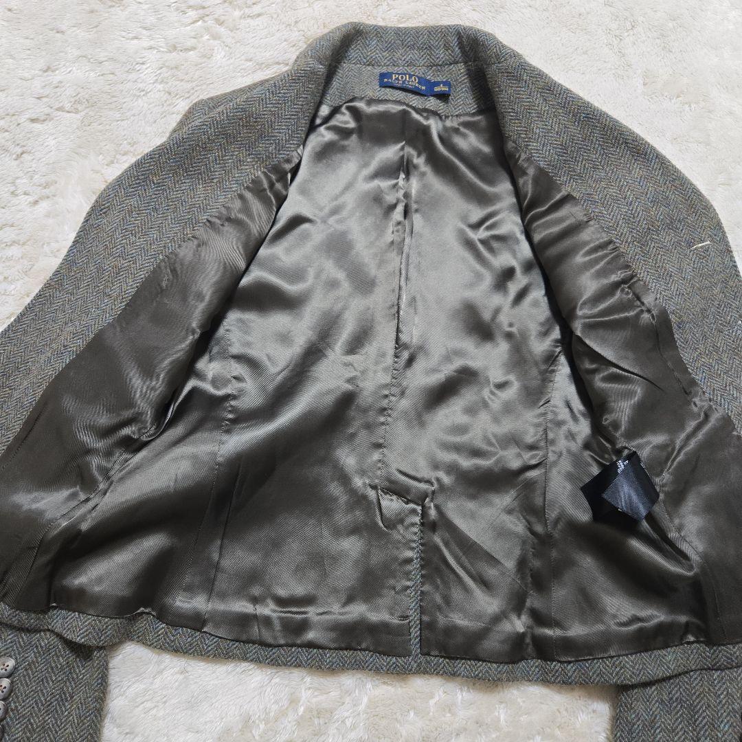 ポロ ラルフローレン ツイード ヘリンボーン テーラードジャケット イタリア製