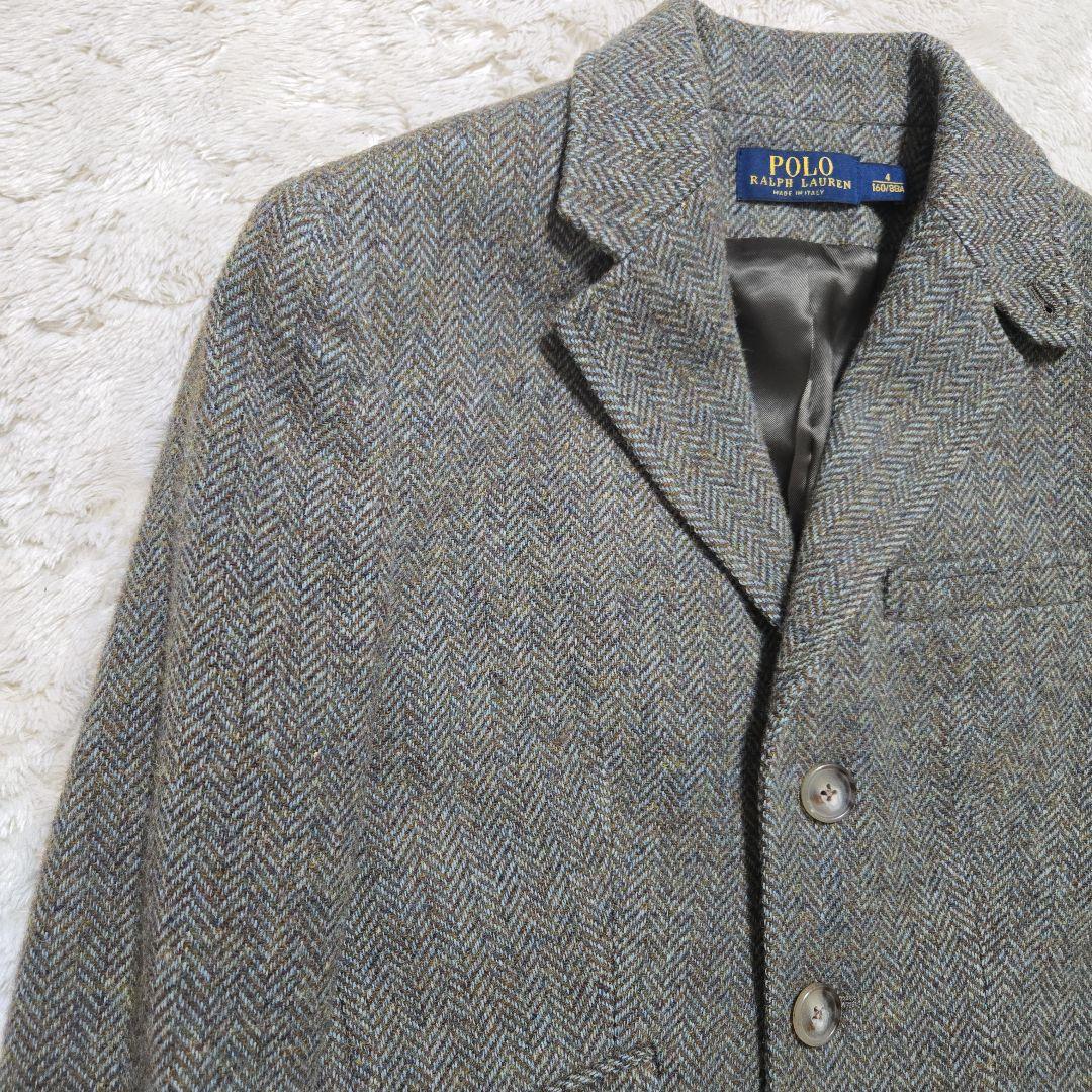 ポロ ラルフローレン ツイード ヘリンボーン テーラードジャケット イタリア製
