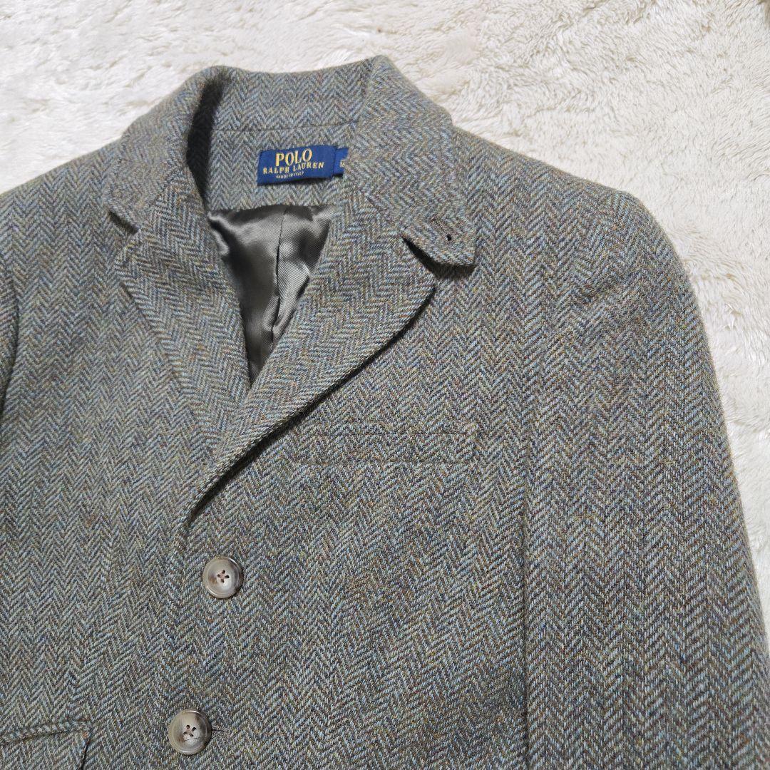 ポロ ラルフローレン ツイード ヘリンボーン テーラードジャケット イタリア製