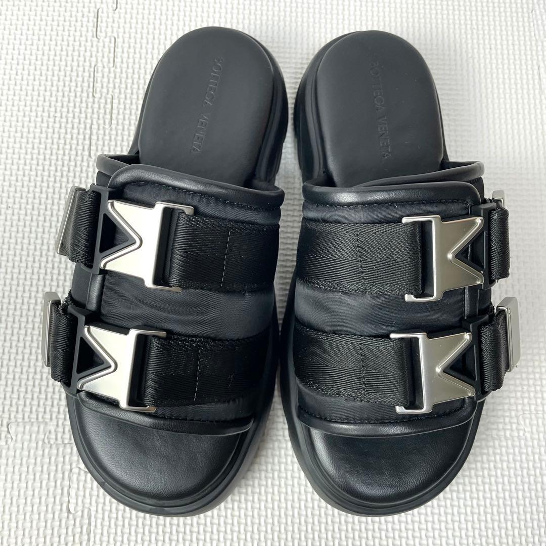 未使用級　ボッテガヴェネタ　フラッシュサンダル　レザー　厚底　ベルト　約24cm