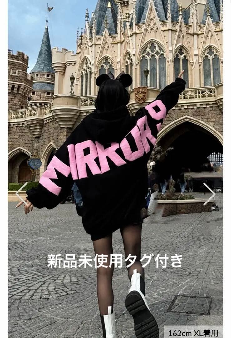 mirror9 アイコンパーカー　ブラックピンク　ML