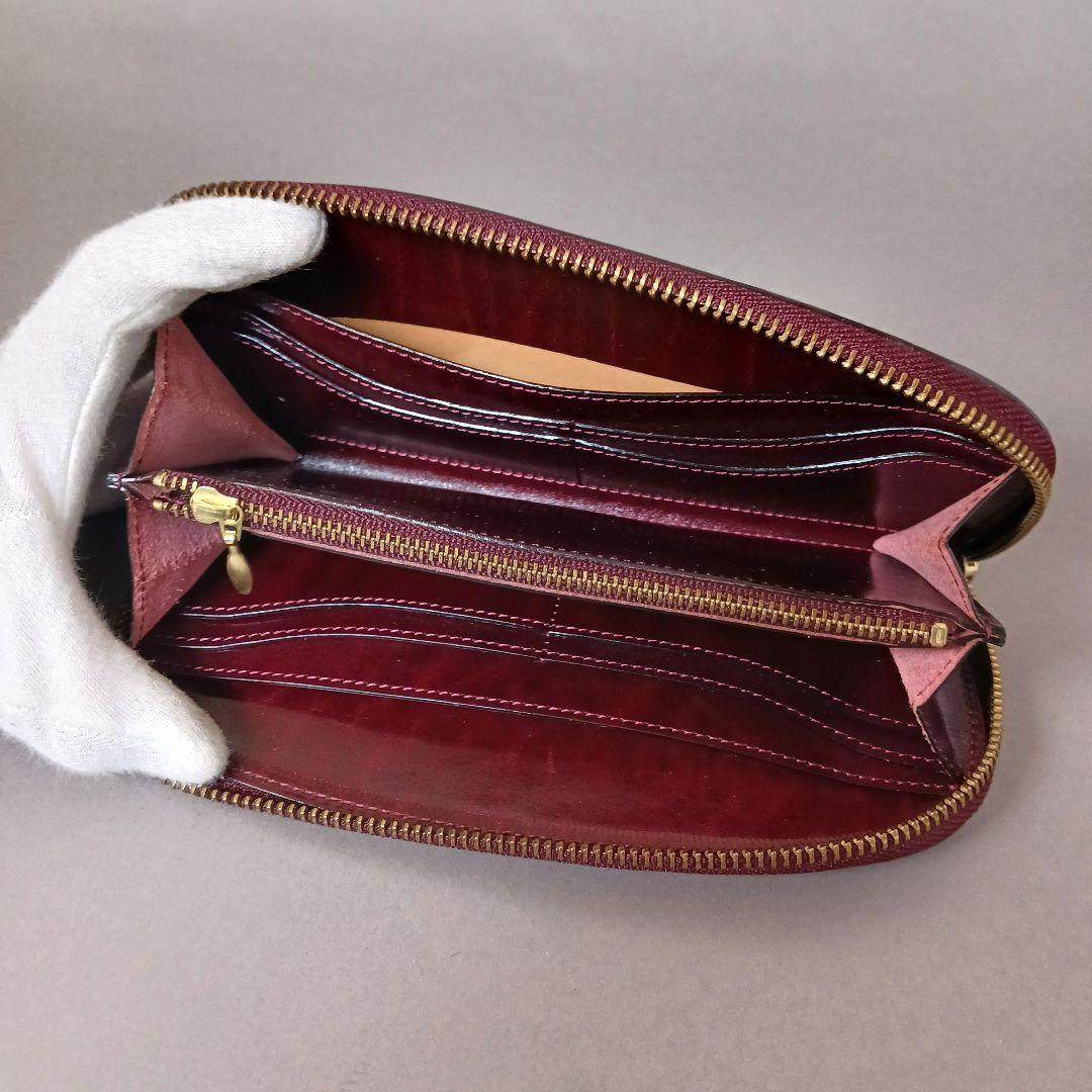 678/良品/ITAGAKI イタガキ/長財布/L字ファスナー/レザー/ボルドー