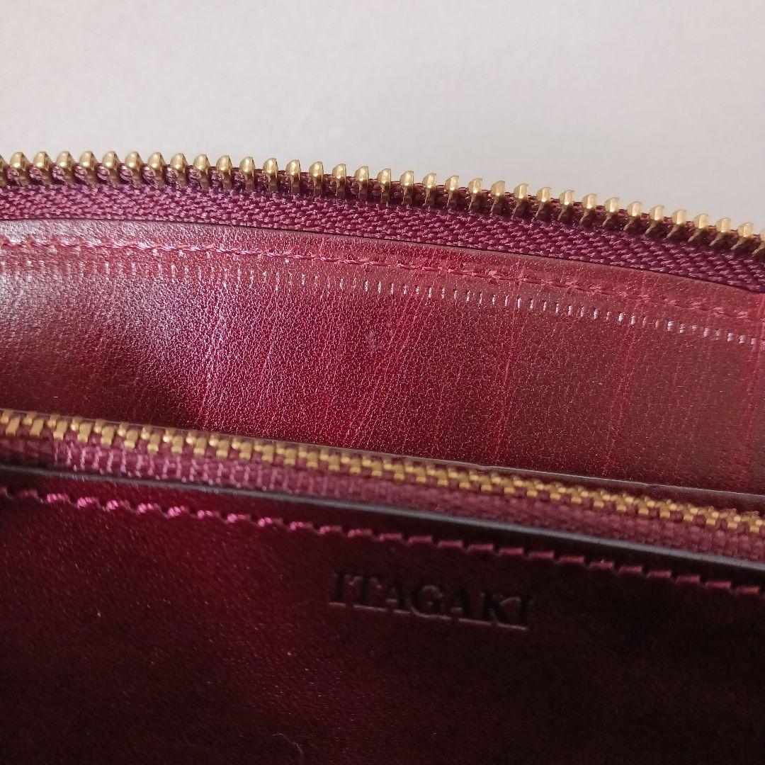 678/良品/ITAGAKI イタガキ/長財布/L字ファスナー/レザー/ボルドー