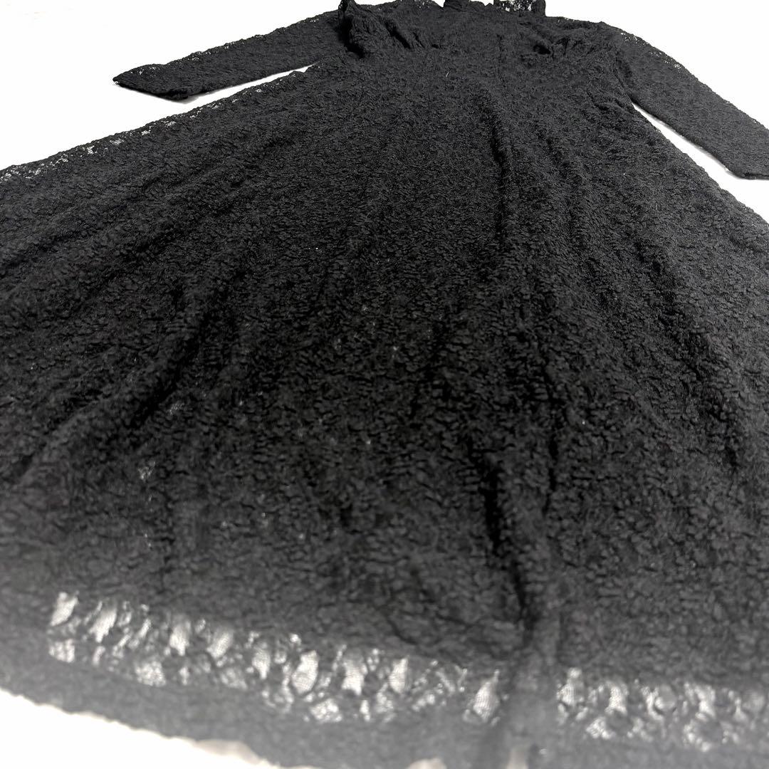 【美品】完売品✨️アニュアンス ヴィンテージ レース ドレス ロング 黒 美ライン