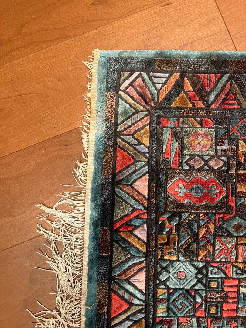 vintage ヴィンテージ　ラグ　幾何学模様　ミッドセンチュリー バウハウス