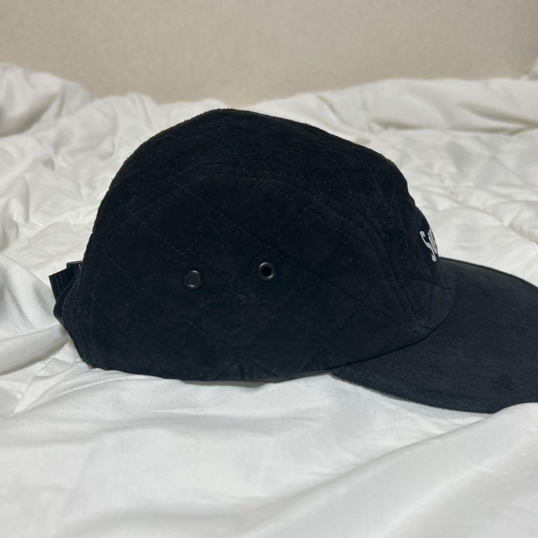 <希少> Supreme キルティング コーデュロイ キャップ 黒 ボックスロゴ