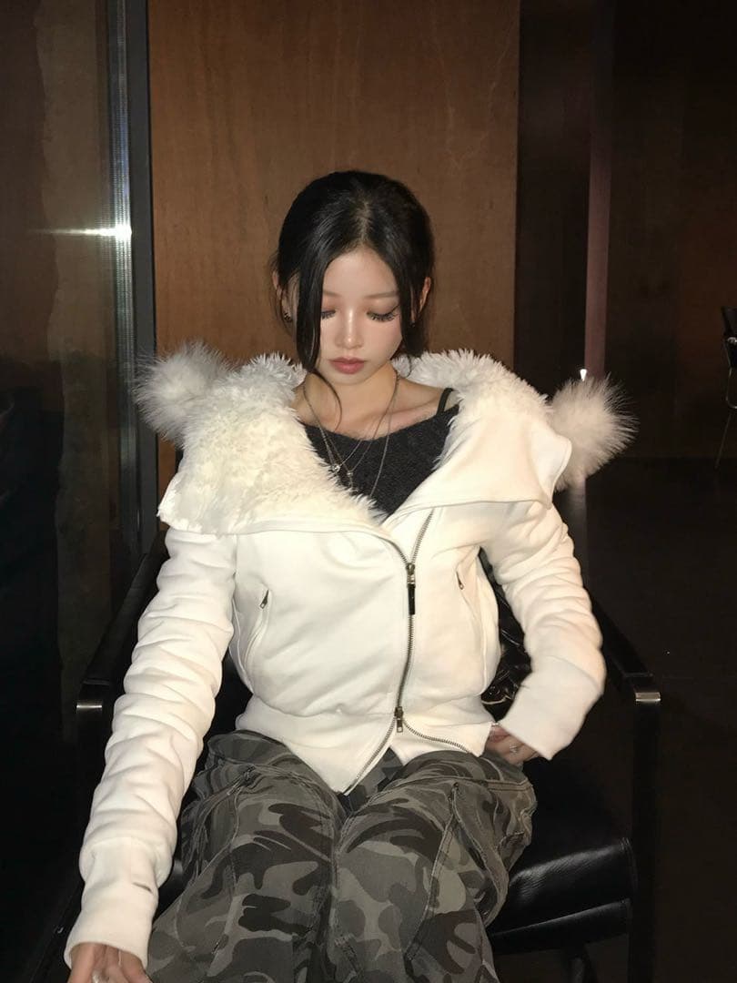 emmy ファー ジップパーカー アウター