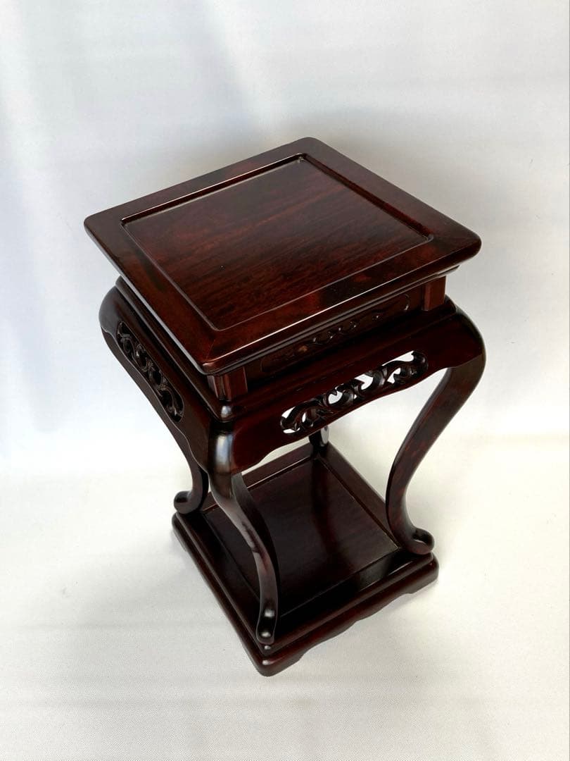 飾り台　盆栽台　花台　香炉台　茶華道具　透かし彫り　GA7