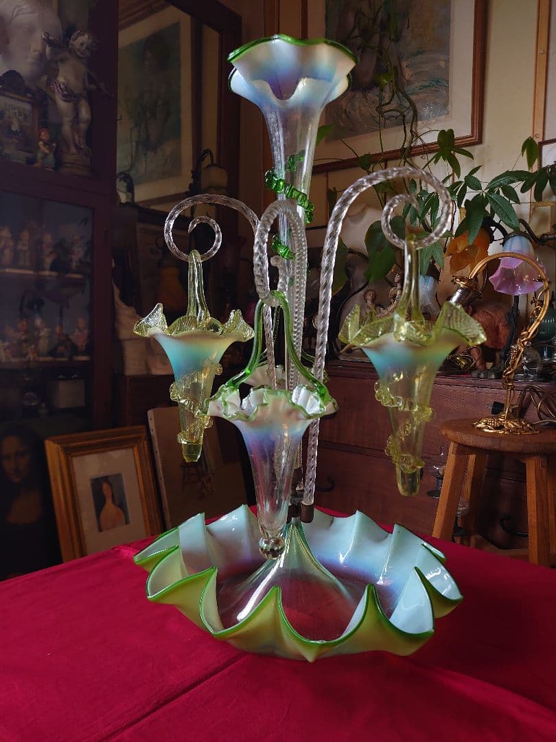 フランス1890s'ヴィクトリアイパーン グリーンオパールセント ヴァセリンSP