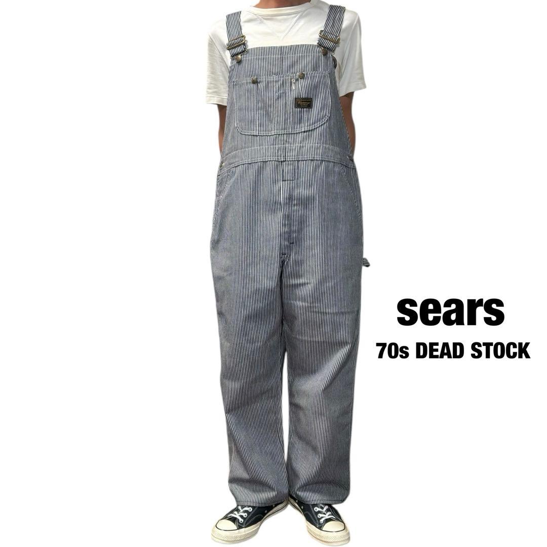70s DEAD STOCK sears オーバーオール ヒッコリーストライプ