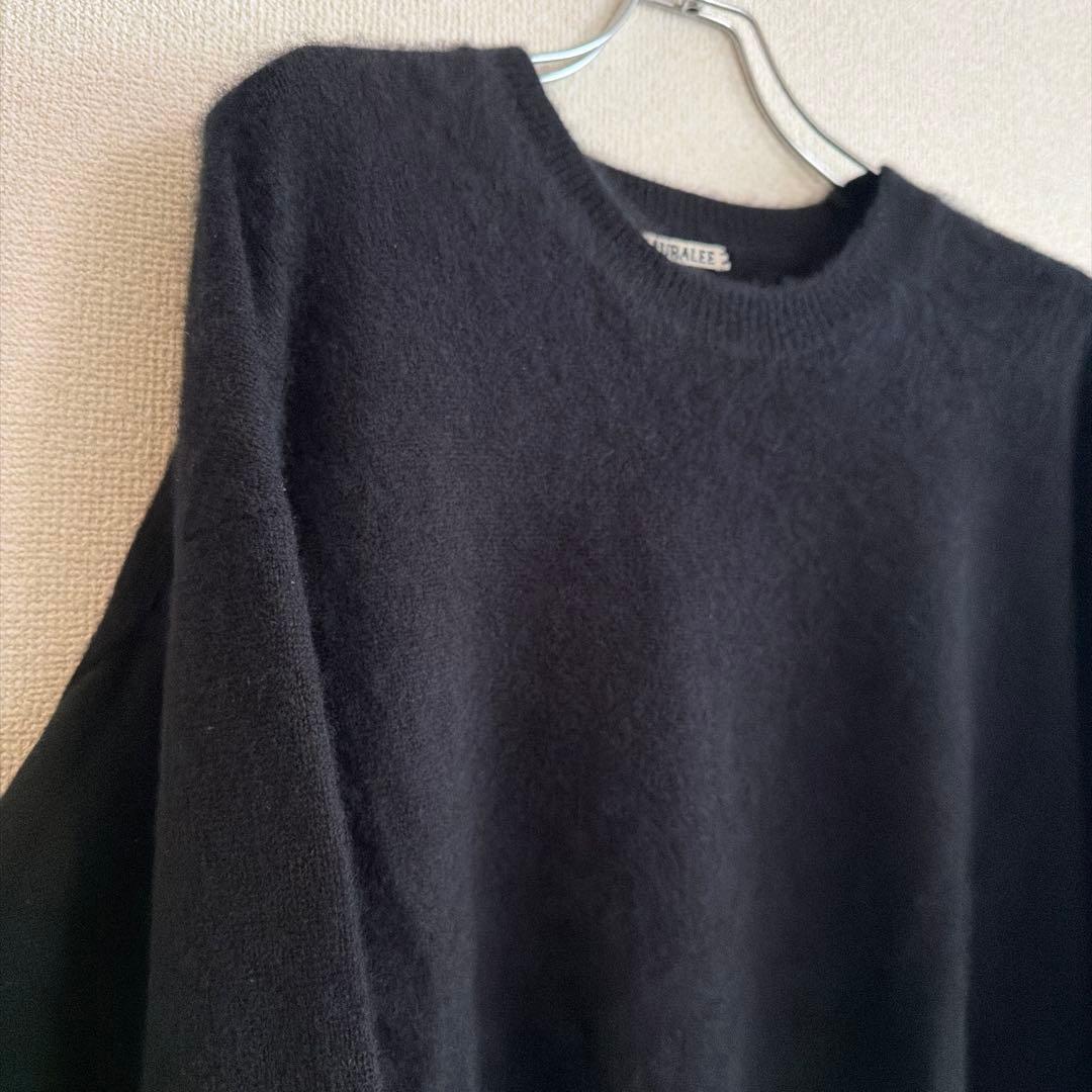トップス AURALEE BABY CASHMERE KNIT P/O BLACK 5