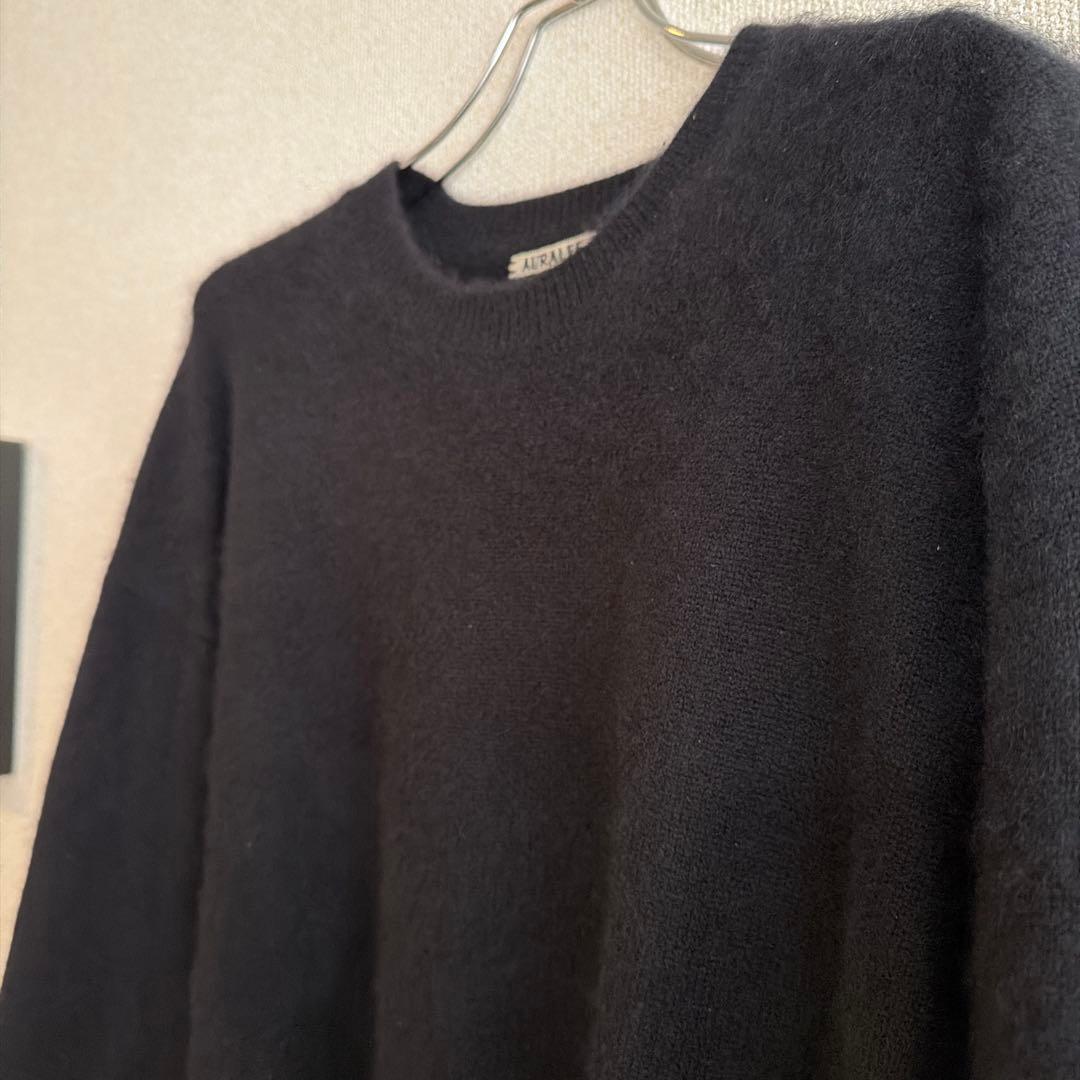 トップス AURALEE BABY CASHMERE KNIT P/O BLACK 5