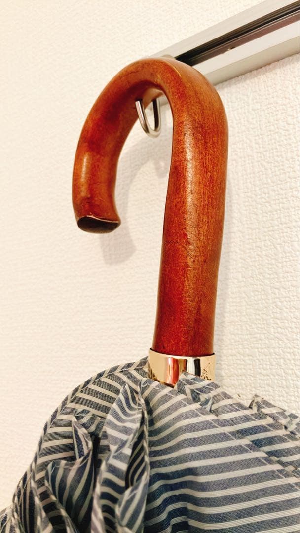 晴雨兼用傘　ストライプフリル　ディープブルー