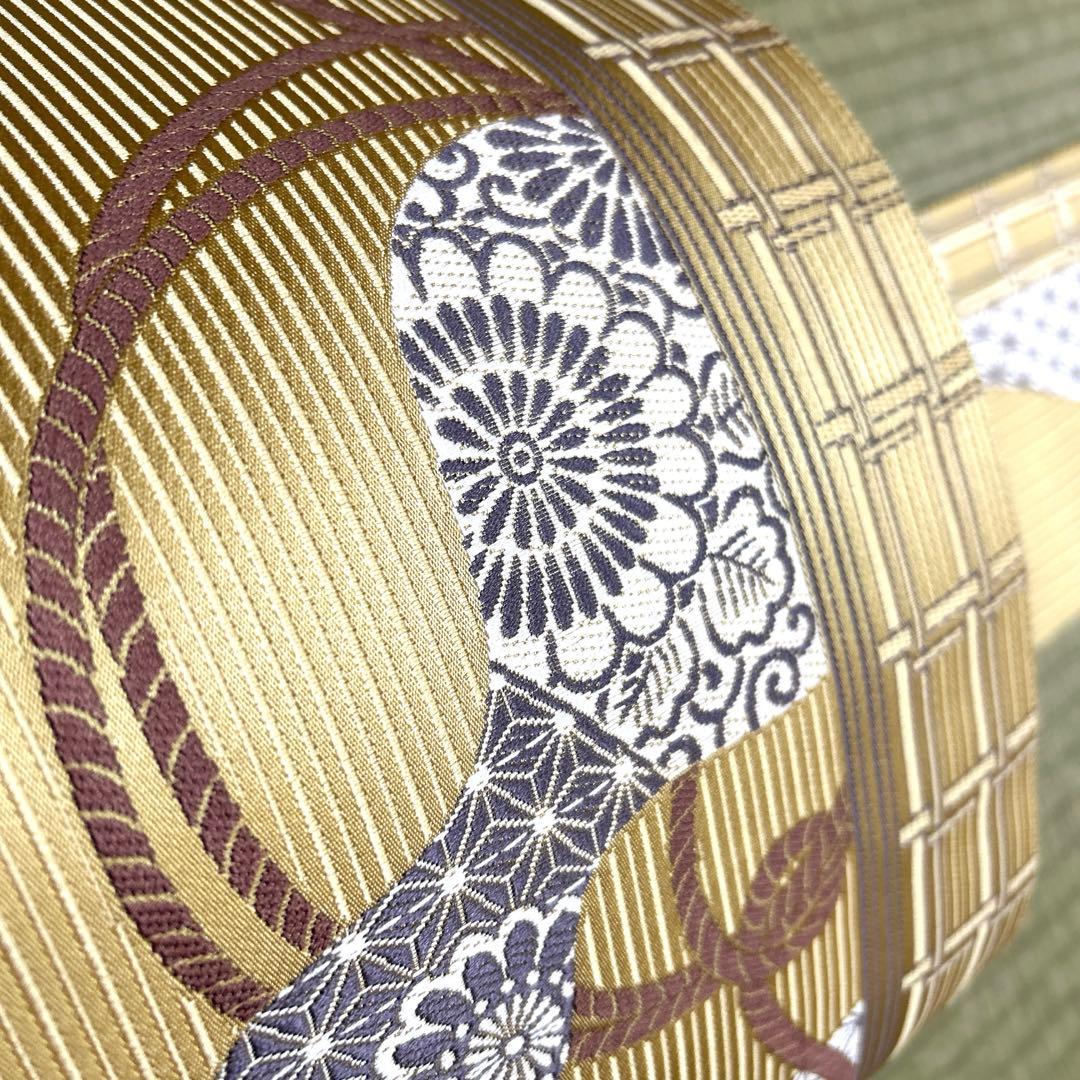 正絹　博多織 名古屋帯《刺繍　ひょうたん》