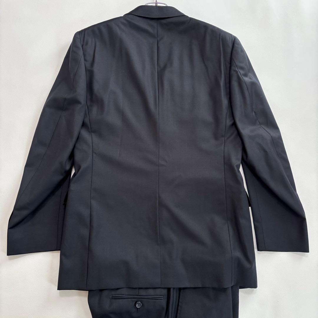 美品 ヴェルサーチ スーツ セットアップ XLサイズ 無地 裏地ロゴ 濃紺