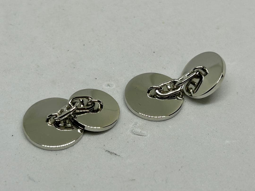 HERMES カフリンクス セリエ カフス メタル ブラック シルバー