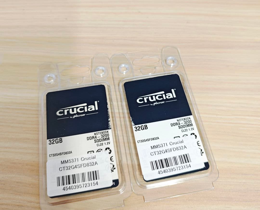 CRUCIAL製 DDR4 3200 PC4-25600 64GB 動作確認済@